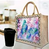 DIY Diamond Painting Linen Waterproof Handbag Shopping Storage Bag Totes Kit(with 2pcs diamond painting)