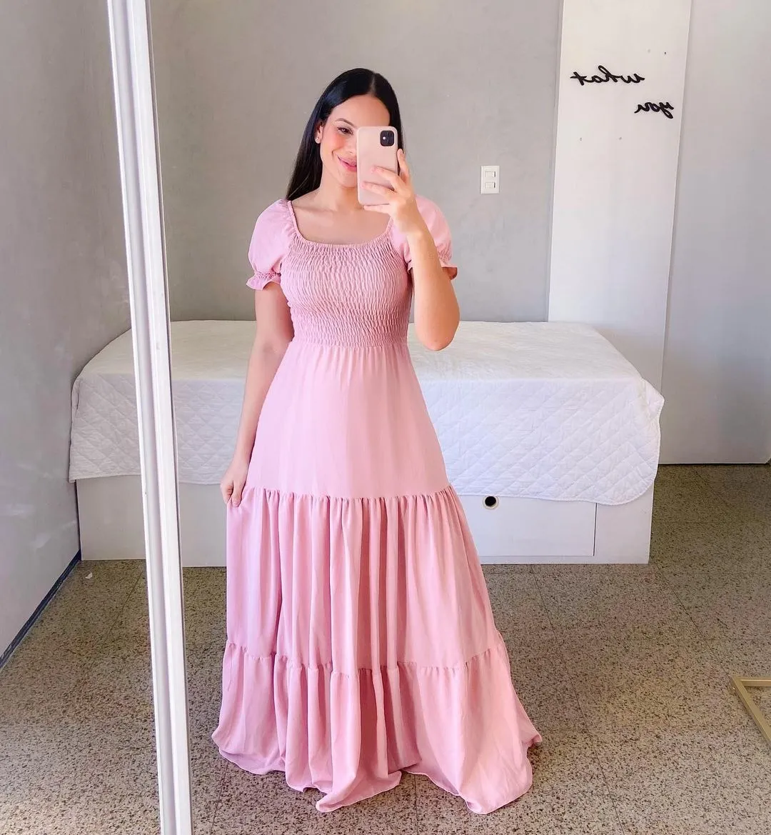 Brownm Brownm New Spring And Summer Women's Dress A Word Broken Shoulder Long Pure Fairy Dress