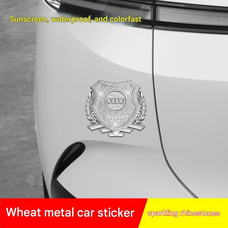 Car exterior modification rhinestone metal car emblem stickers（2PCS）