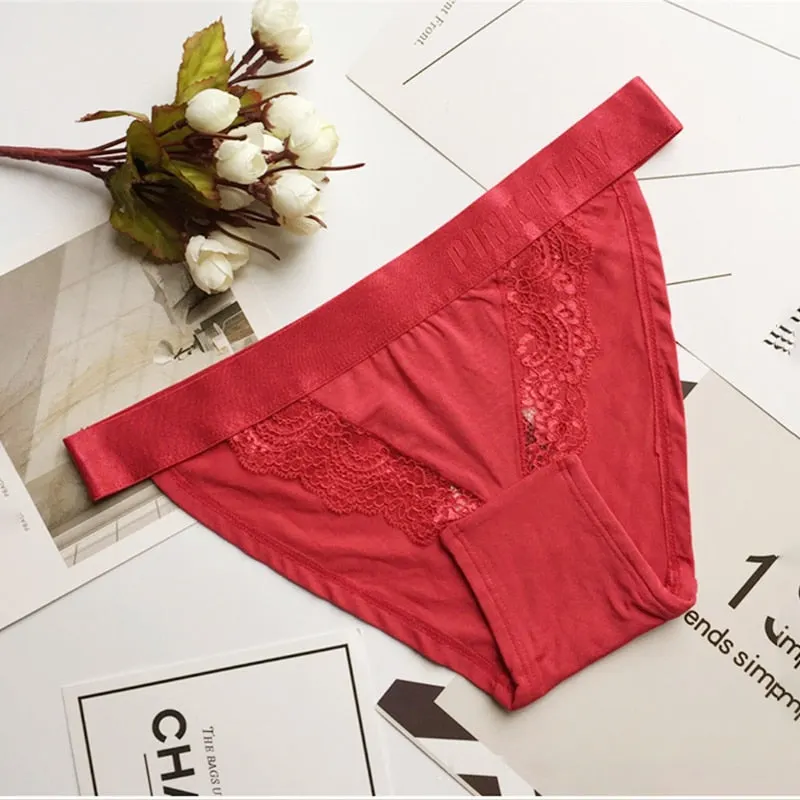 Underwear Female Sexy Lace Panties Seamless Women's Briefs Low Waist Sexy Underpants Women's Solid Color Panties Ladies Lingerie