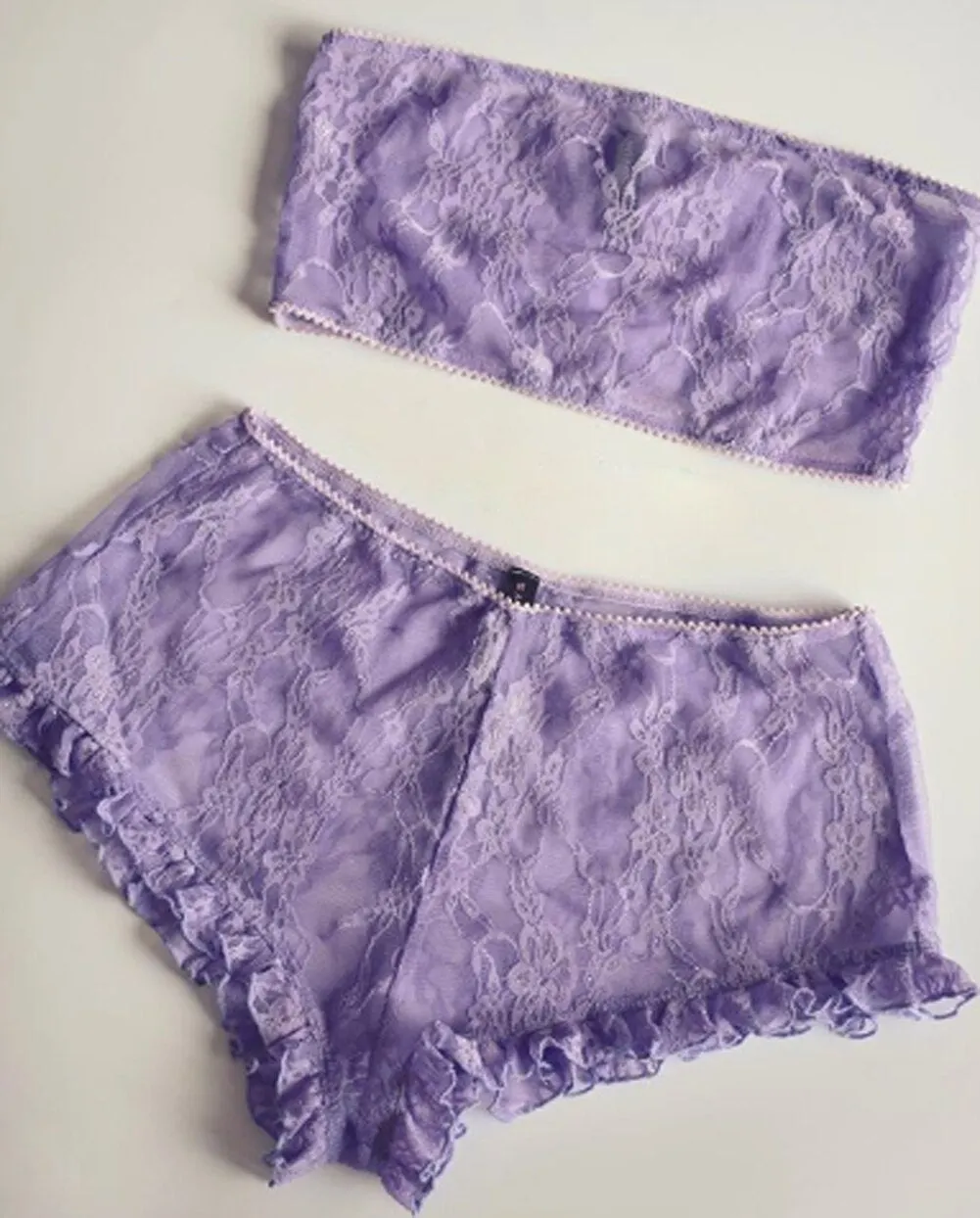 2pcs/Set Women Lace Sexy Lingerie Nightwear Babydoll G-string Underwear Set Sleepwear