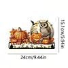 Wooden Halloween Pumpkin Owl 3 Hooks Diamond Painting Hook Rail DIY Crafts Decor
