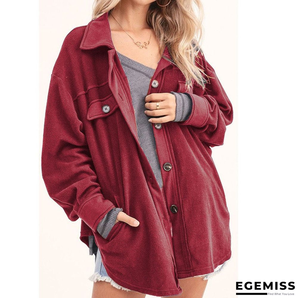 Brown Cotton Blends Plain Loosen Outerwear | EGEMISS