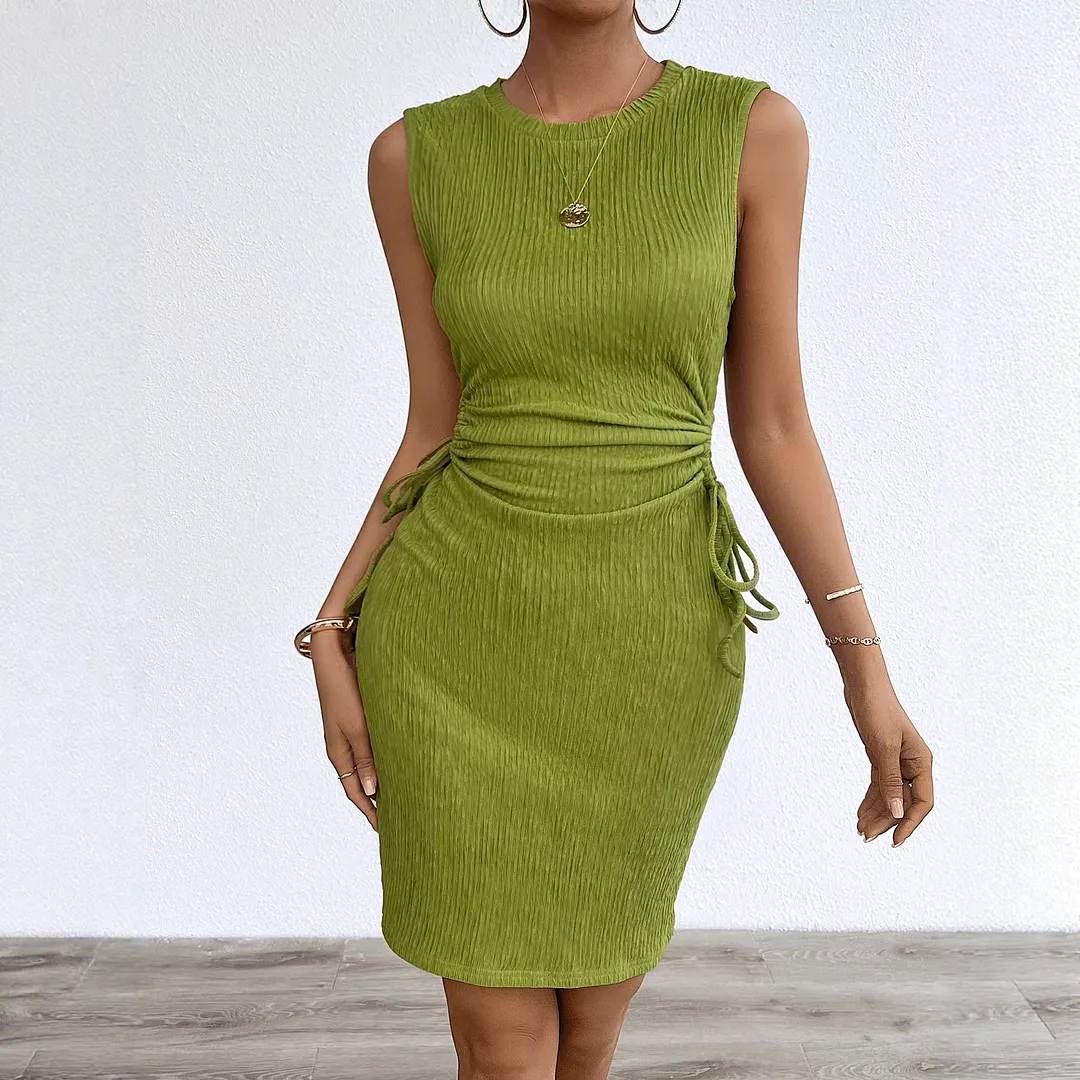 Nigikala Nigikala Spring/Summer New Print Sleeveless Elegance Elegance Open-Fork With Dress Woman