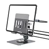 7-in-1 USB C Hub Stand, Tablet iPad Docking Station with 4K 30HZ HDMI, 3.5mm AUX, USB-A 3.0, 2 USB-A 2.0, SD/TF Card Slots, Host (5G), 100W PD Charging