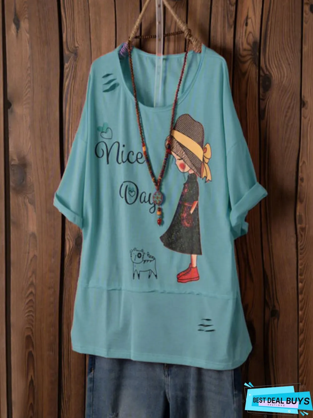 Casual Short Sleeve Round Neck Plus Size Tops