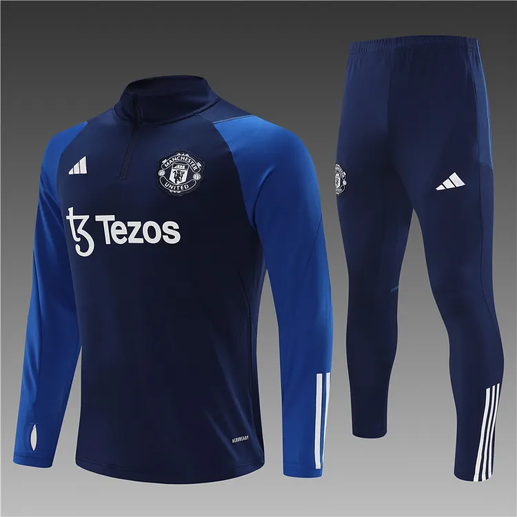 2023-24 Manchester United Royal Blue Half-zip Training Jersey
