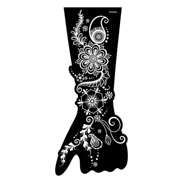 Indian Henna Rose Lace Flower Tattoo Stencil Women DIY Body Legs Arm Art Airbrush Painting Mandala Tattoo Stencil Template