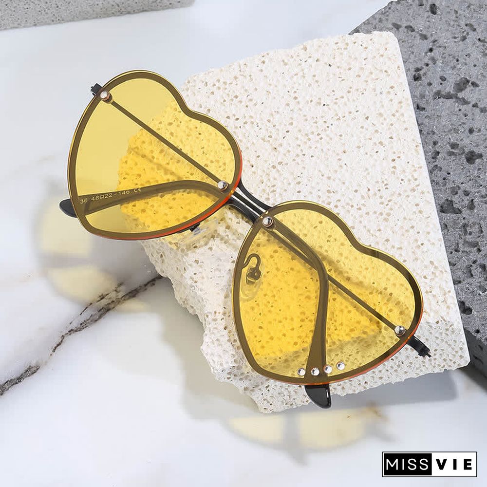 Love Heart Design Gradient Color Sunglasses