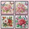 (US Local)4pcs/set Flower-Special Shaped Diamond Painting Kit(30x30cm)