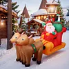 Christmas Inflatable Santa Claus on Reindeer Sleigh for Party Lawn Outdoor Yard