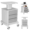 [US Local Warehouse] Medical Cart with 3 Drawers & 4 Wheels & 1 Top Tray Rolling Cart 66 LBS Load Salon Trolley for Hospital Office Bedroom Clinic