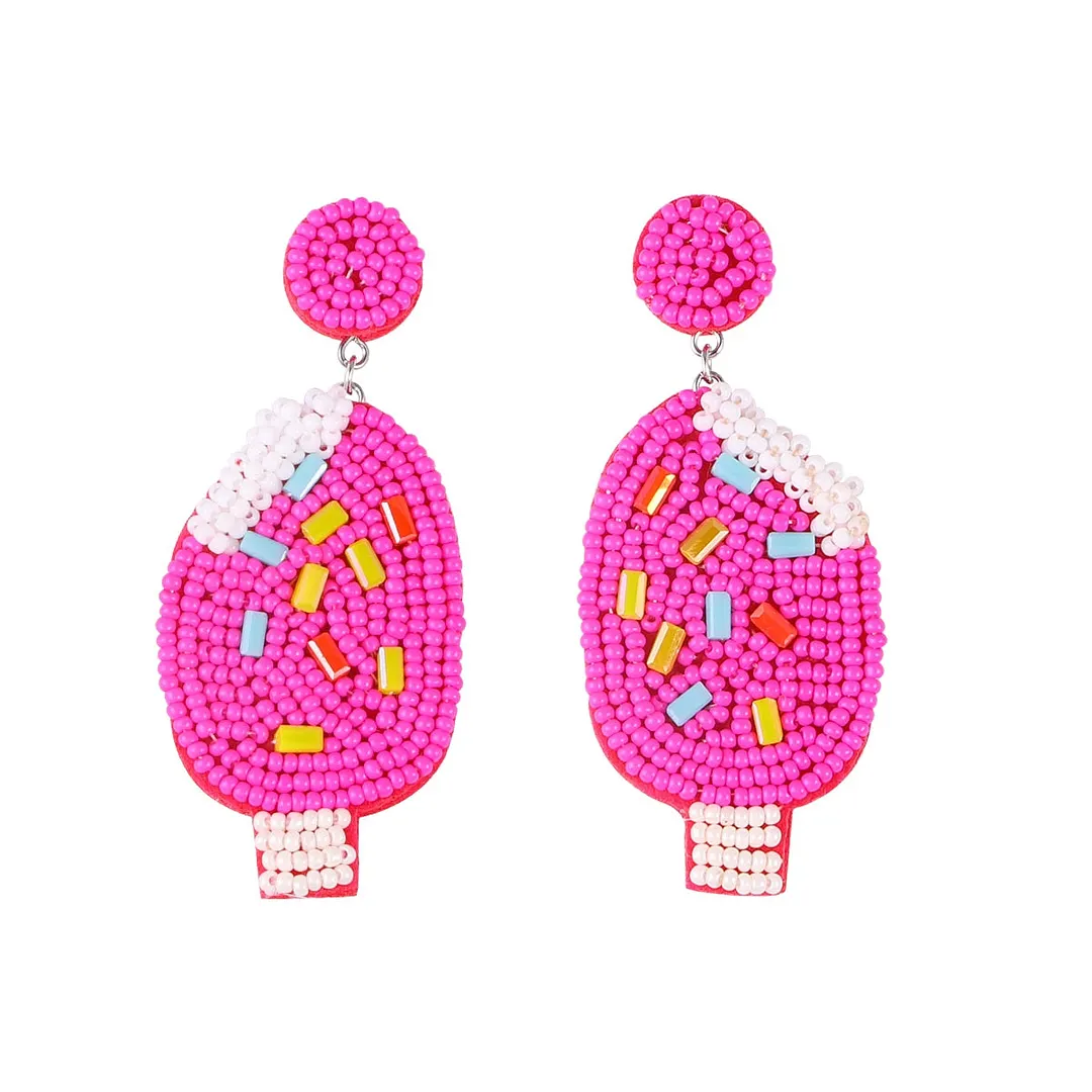 Dvacaman Bohemian Colourful Weave Beaded Flower Statement Drop Earrings Women Ethnic Handmade Seed Beads Dangle Earrings Jewelry