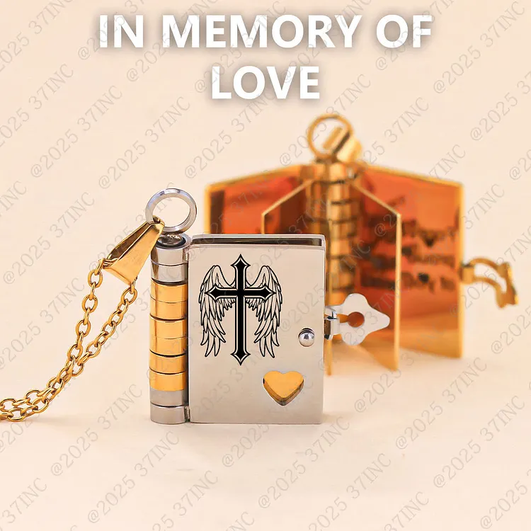 For Memorial - In Memory of Love Book Necklace