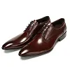 Formal Mens Shiny Lace up Derby Leather Dress Shoes