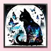 Black Cat Butterfly-11CT Stamped Cross Stitch 40*40cm
