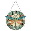 Diamond Painting Wooden Dragonfly Hanging Clock Kit