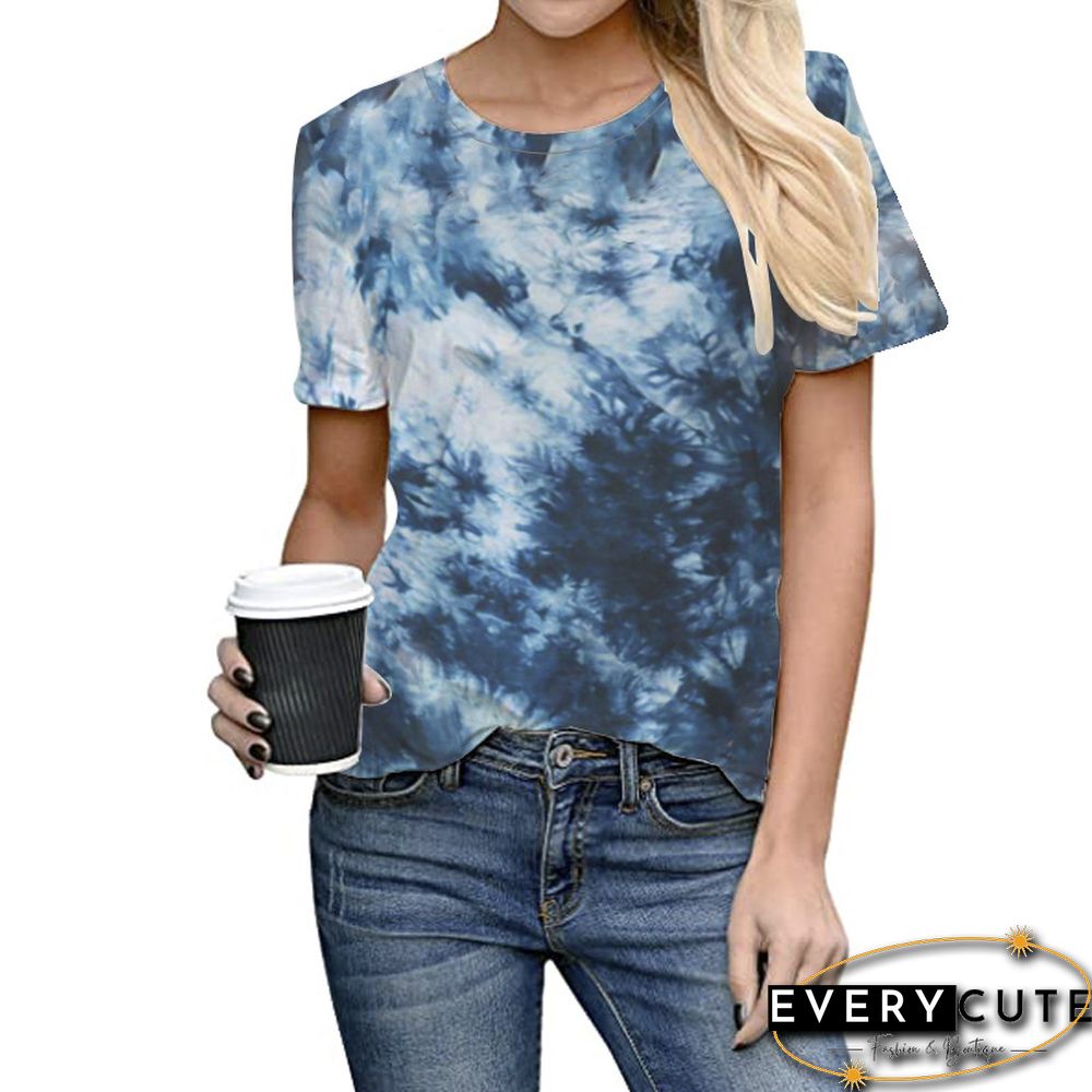 Navy Blue Tie Dye Short Sleeve Tees