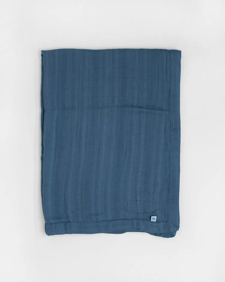 Deluxe Muslin Baby Quilt - Blue Dusk