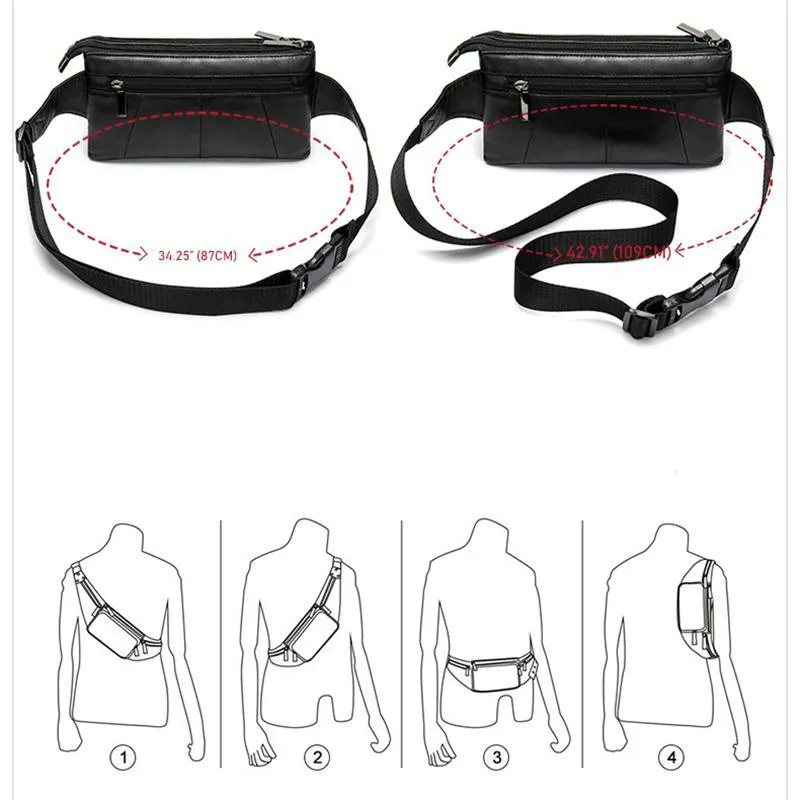 Outdoor Casual Practical Large Capacity Leather Chest Bags