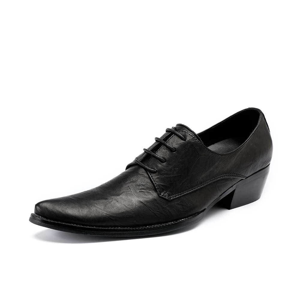 GOOSHOE Sapato Masculino Men Dress Shoes Black Leather Pointed Toe Oxford Shoes For Men Plus Size 38-47