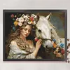 (US Local)Girl Horse-11CT Stamped Cross Stitch Kit(74x61cm)