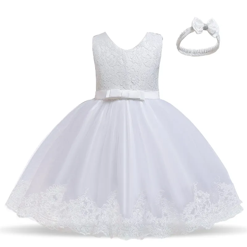 Uveng Flower Lace Baby Girl Dress Wedding Party Children Girls Clothing 0-8 Years Princess Pageant Kids Dresses for Girls Costume