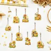 >SALE<9PCS Double Sided Special Shape Diamond Art Keyring (Pumpkin Sunflower Candle)