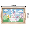 DIY Diamond Painting Wooden Tray Food Tray with Handle Living Room Decoration Easter Bunny Wooden Tray Kit