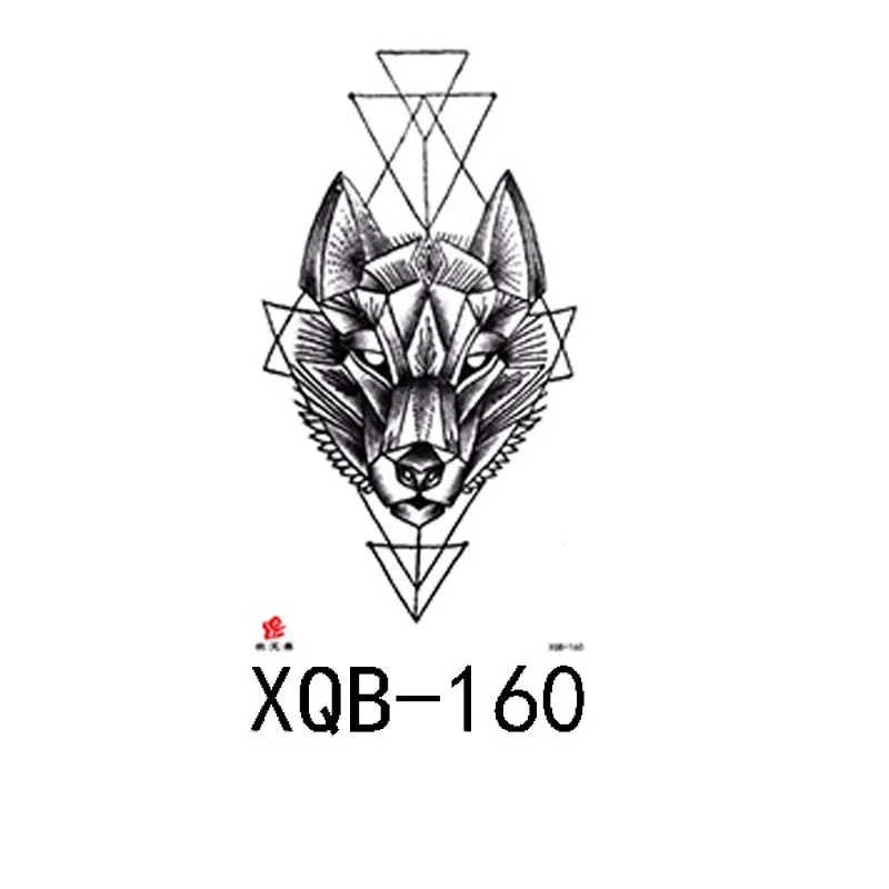 Small Full Arm Waterproof Tattoo Sticker Half Arm Arm Fierce Wolf Head Animal Arm Lasting European and American Tattoo Sticker