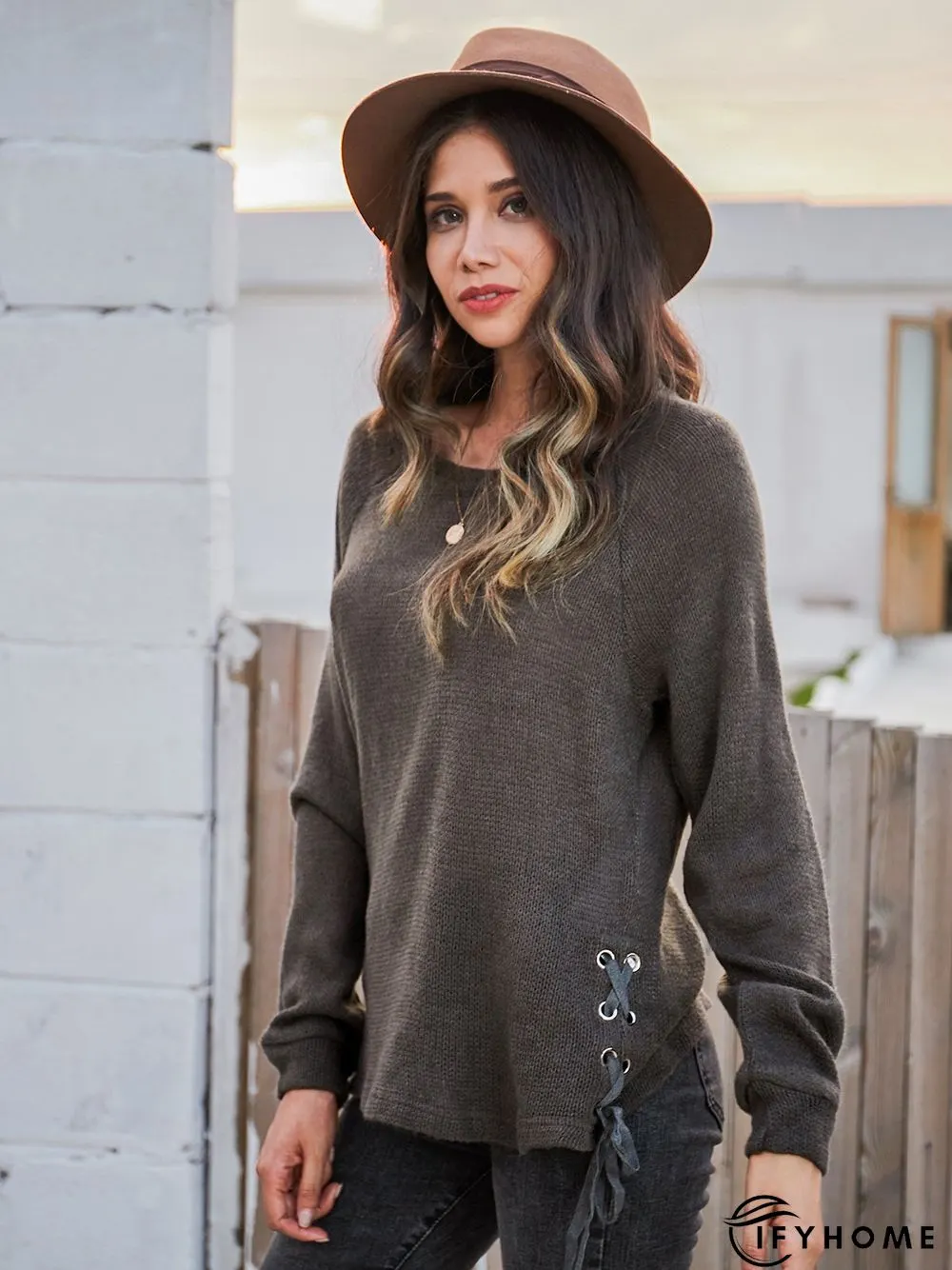 Holiday Long Sleeve Plain Crew Neck T-shirt | IFYHOME