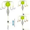 4Pcs 4 Hook Group Feeder Sinker Float Anti Winding Adjustable for Fishing Lovers