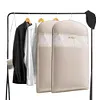 [US Local Warehouse] Space Saving Hanging Garment Bag w/ Self Compression Zipper Storage Bag(Beige M)
