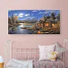 (Big Size) 5D Full Drill Round Diamond Painting Riverside Lodge Mosaic for Bead Art