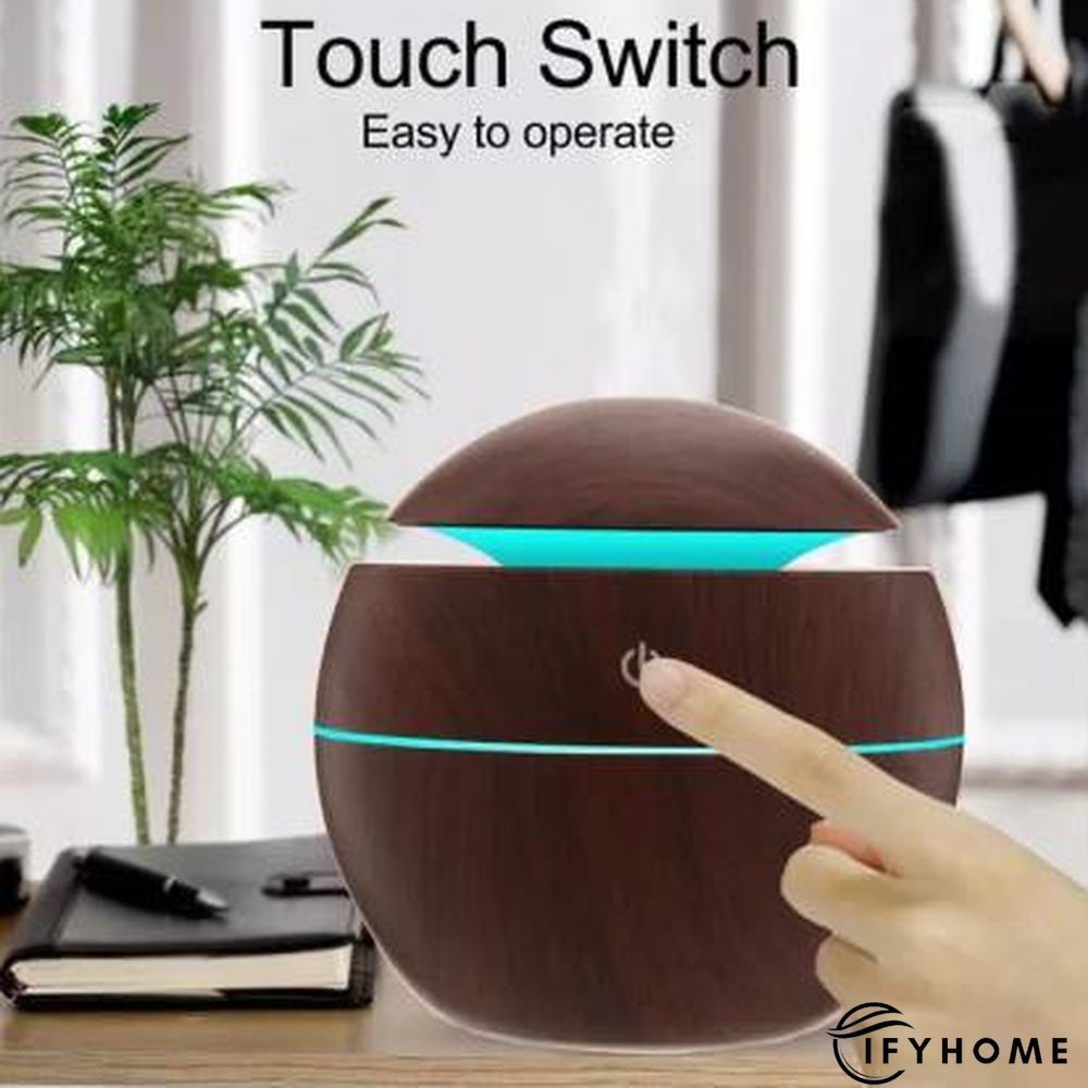 Colorful Wood Grain Air Humidifiers Mini Night Light Home Air Filter | IFYHOME