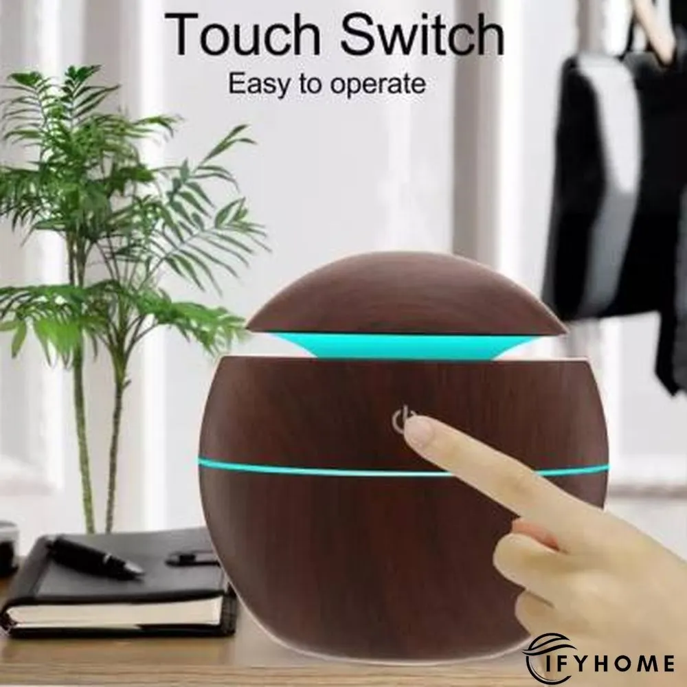 Colorful Wood Grain Air Humidifiers Mini Night Light Home Air Filter | IFYHOME