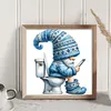 Goblin Goes To The Toilet-Full Embroidery 2 Strands 18CT Stamped Cross Stitch-25*25CM