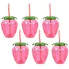 3/6pcs Drinking Cup 500ml Pineapple/Strawberry Shape Creative Beach Party Favors