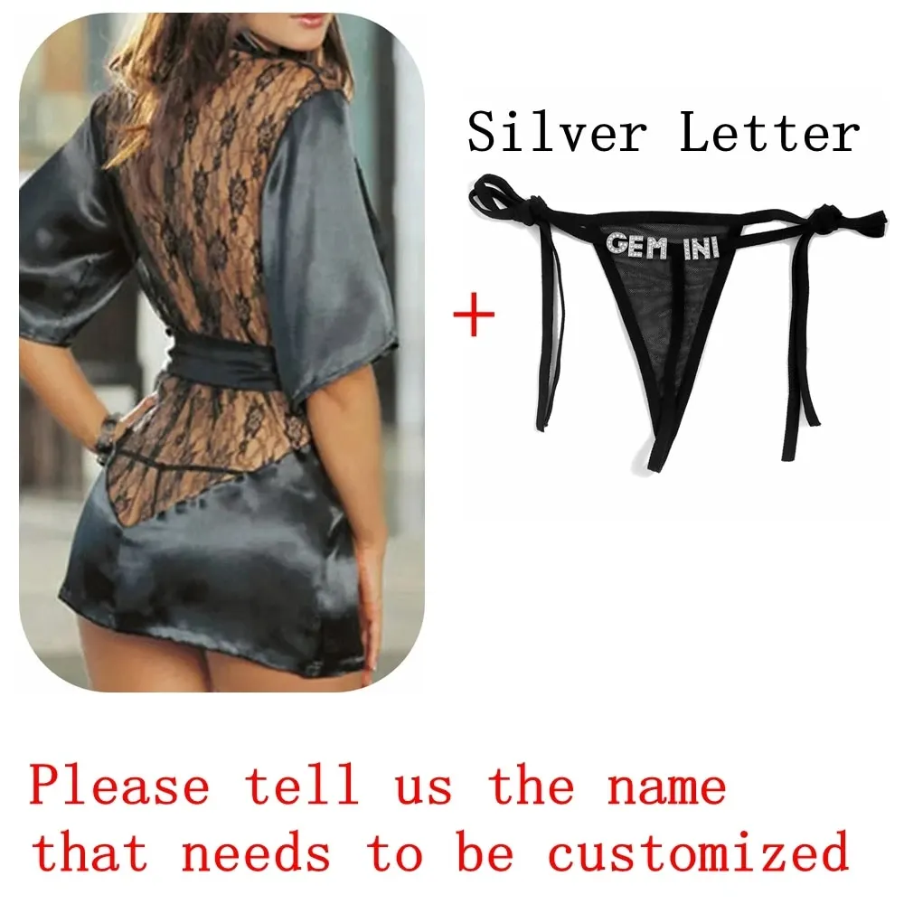 Billionm Sexy Lingerie with Custom Name T-back Women Hot Erotic Underwear Nightwear Sex Costumes Apparel Girlfriend Wife Sexy Gift