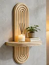 1/2Pcs Boho Shelves Wall Decor Mid Century Modern Decorative Floating Shelves 11.81 Inch with Ledge for Home Living Room