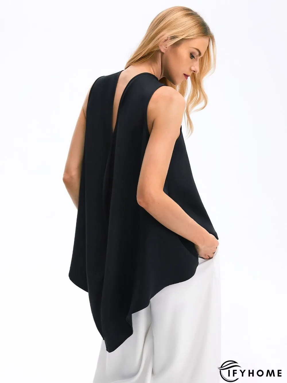 Elegant Turtleneck Shift Solid Top | IFYHOME
