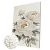 White Flowers DIY Pearl Painting Kit with Frame 30x40cm Pearl Gem Paintings Picture Arts Craft for Adults Beginners Gift Home Wall Decor