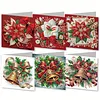 6PCS Xmas Atmosphere DIY Diamond Art Greeting Cards Congratulations Cards
