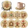 8PCS Wooden Diamond Painting Coasters Kits for Adults Kids (Gingerbread Man)