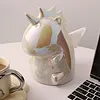Unicorn Tissue Box Cover,Ceramic Decorative Tissue Box Holder Organizer,Cute Tissue Dispenser Napkin Holder for Bathroom Bedroom Living Room 