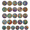 (Upgrade Size)DIY Double Sided Diamond Painting Alphabet Family Last Name Initial Sign Ornament with Chain Window Hanging Kit