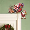 (US Local)DIY Xmas Diamond Painting Wooden Door Pendants Decoration for Feiend Gifts (Elk)