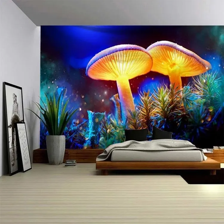 Mushroom Fantasy Forest Tapestry Bohemian Tapestry Mandala Hanging Hippie Wall Hanging Wall Tapestries Mandala Wall Room Decor