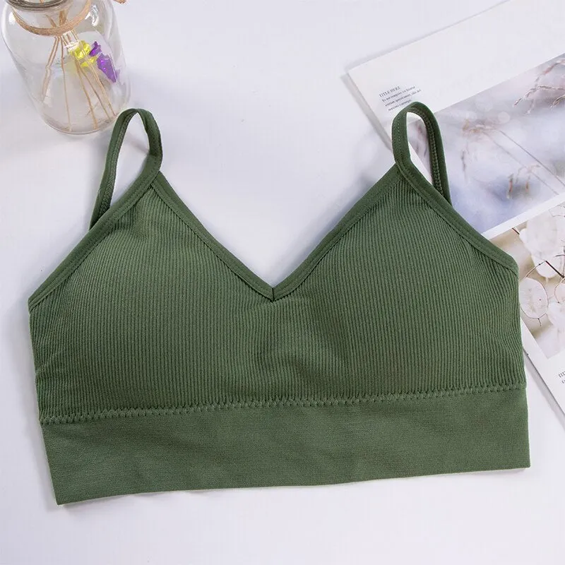 Open Back Tank Top Brassiere Comfortable Seamless Bra For Women Wirefree Underwear Soft Sexy Bralette Backless Bras