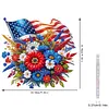National Flag and Flowers DIY Acrylic Diamond Painting Hanging Kit Special Shape Crystal Rhinestone Art Pendants Single Side Drill for Adults Gift Home Wall Or Window Decor